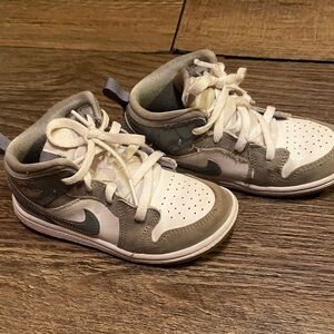 Nike Air Jordan Kids' White and Gray Sneakers